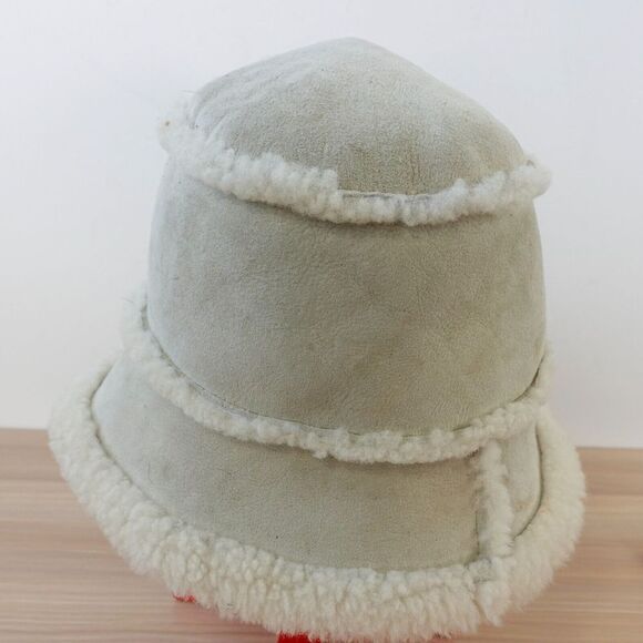 Genuine Shearling Bucket Hat Fur Sherpa‎ SURELL Gray Luxe Made in USA $250 main image 12